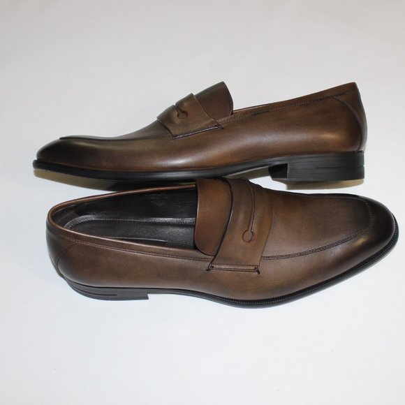 ZEGNA L\'ASOLA CHESTNUT PENNY LOAFER US 12.5/ UK 11.5